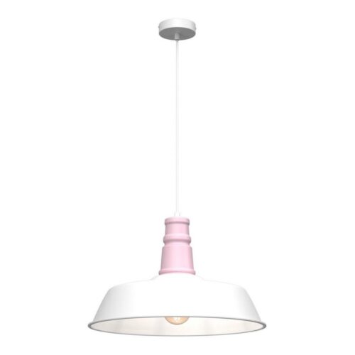 Csillár zsinóron ENZO 1xE27/60W/230V fehér/rózsaszín