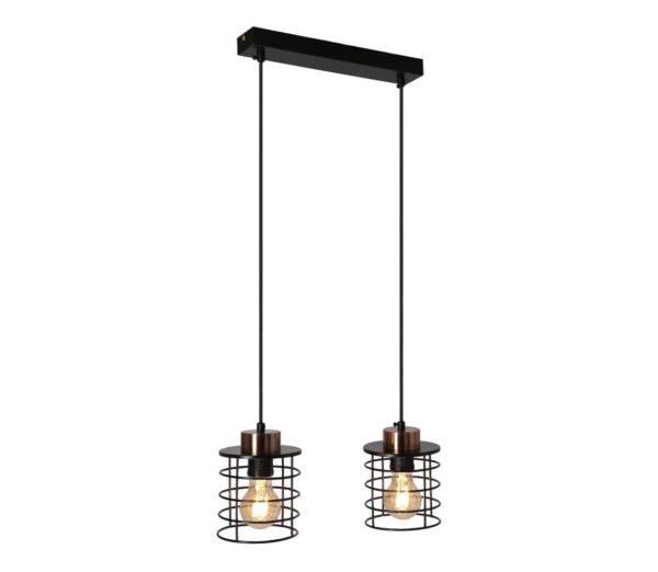 Csillár zsinóron GLOB 2xE27/40W/230V fekete