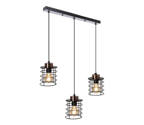 Csillár zsinóron GLOB 3xE27/40W/230V fekete