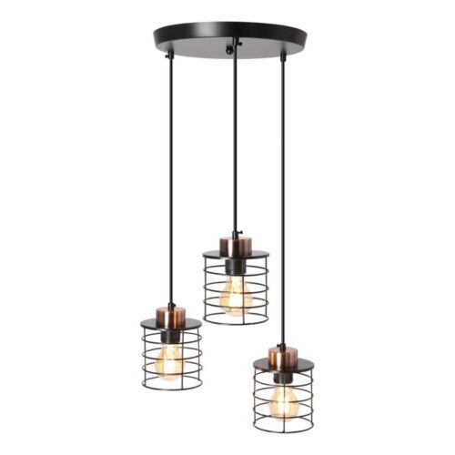Csillár zsinóron GLOB 3xE27/40W/230V fekete