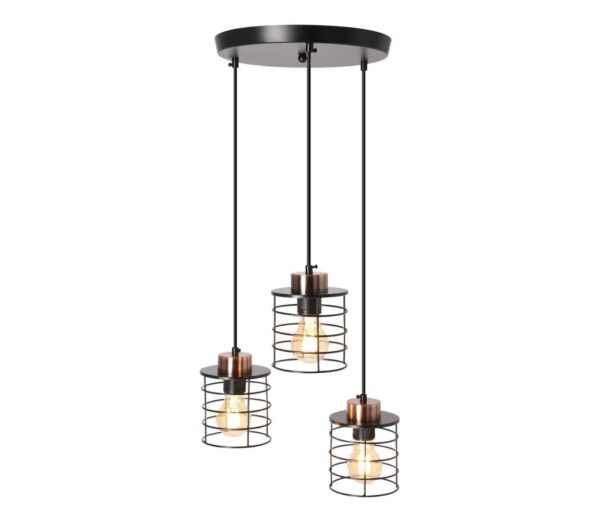 Csillár zsinóron GLOB 3xE27/40W/230V fekete
