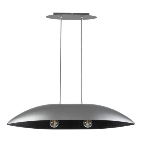 Csillár zsinóron GONDOLA 2xE27/60W/230V ezüst/fekete