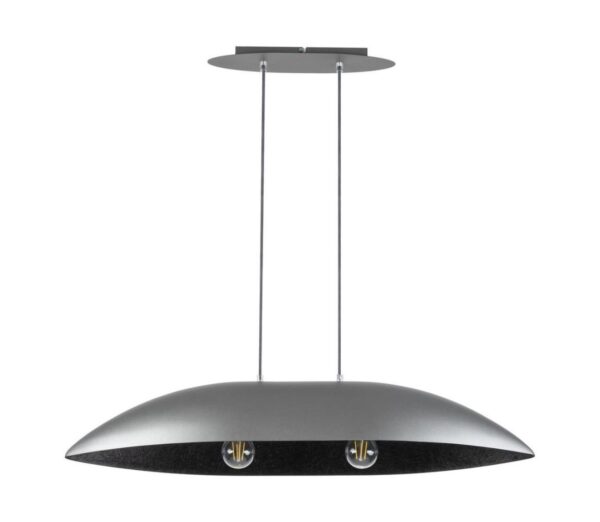 Csillár zsinóron GONDOLA 2xE27/60W/230V ezüst/fekete