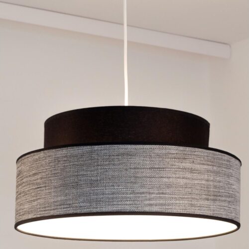 Csillár zsinóron GRACE 1xE27/60W/230V fekete/szürke