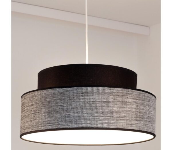 Csillár zsinóron GRACE 1xE27/60W/230V fekete/szürke