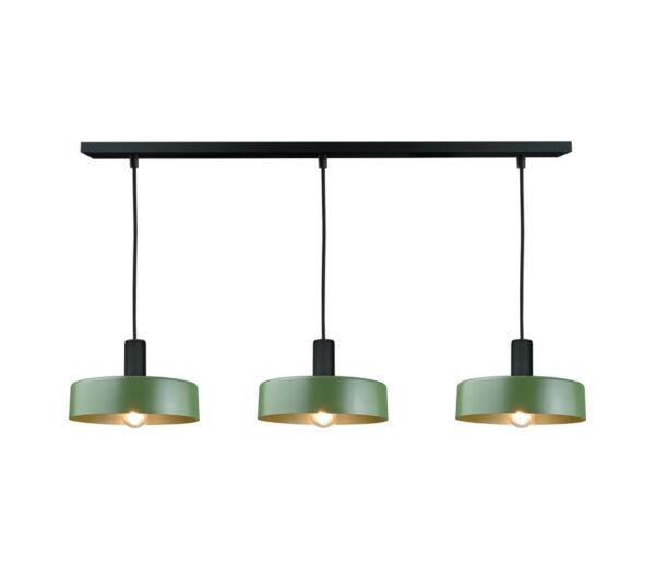 Keter Lighting Csillár zsinóron HAKI 3xE27/60W/230V zöld/fekete