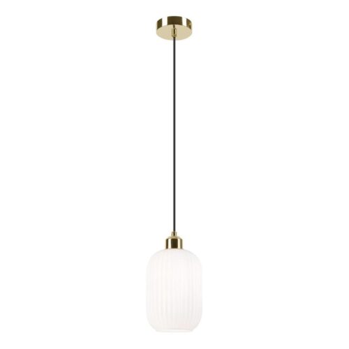 Csillár zsinóron HARMA 1xE27/15W/230V átm. 14 cm fehér/arany