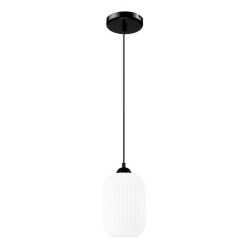 Csillár zsinóron HARMA 1xE27/15W/230V átm. 14 cm fehér/fekete