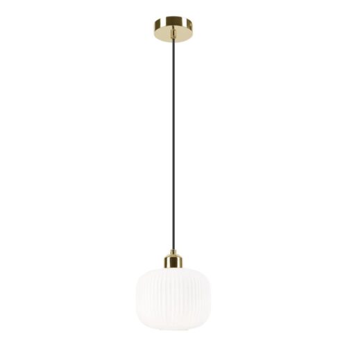 Csillár zsinóron HARMA 1xE27/15W/230V átm. 20 cm fehér/arany