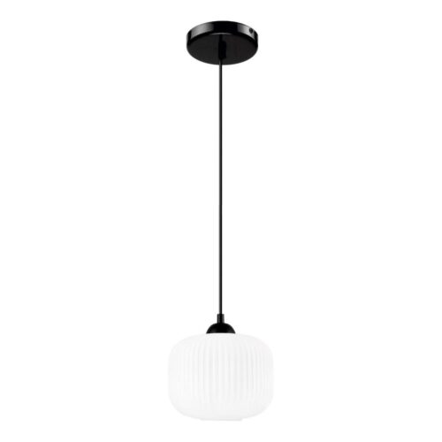 Csillár zsinóron HARMA 1xE27/15W/230V átm. 20 cm fehér/fekete