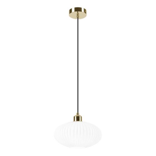 Csillár zsinóron HARMA 1xE27/15W/230V átm. 25 cm fehér/arany