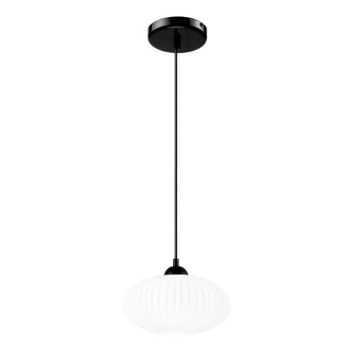 Csillár zsinóron HARMA 1xE27/15W/230V átm. 25 cm fehér/fekete