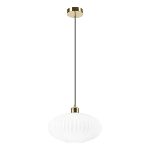 Csillár zsinóron HARMA 1xE27/15W/230V átm. 30 cm fehér/arany
