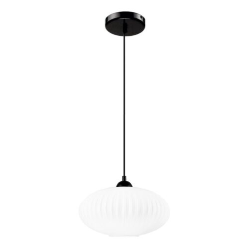 Csillár zsinóron HARMA 1xE27/15W/230V átm. 30 cm fehér/fekete