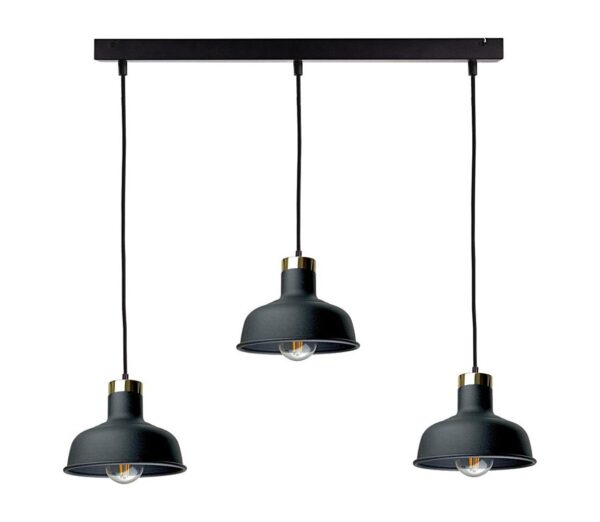 Keter Lighting Csillár zsinóron HEBE 3xE27/60W/230V fekete