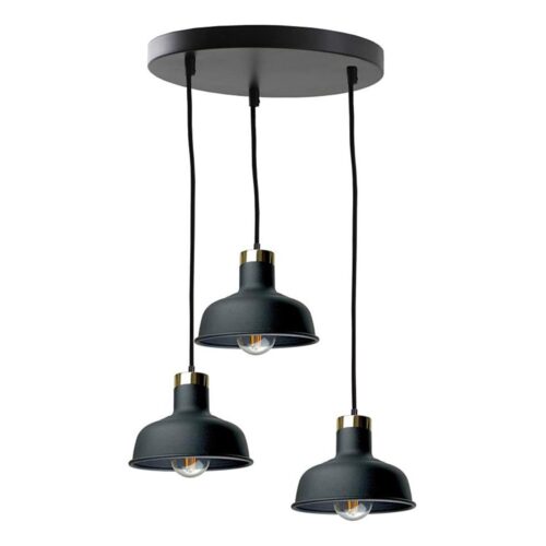 Keter Lighting Csillár zsinóron HEBE 3xE27/60W/230V fekete