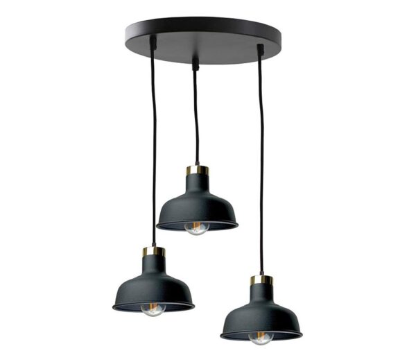 Keter Lighting Csillár zsinóron HEBE 3xE27/60W/230V fekete