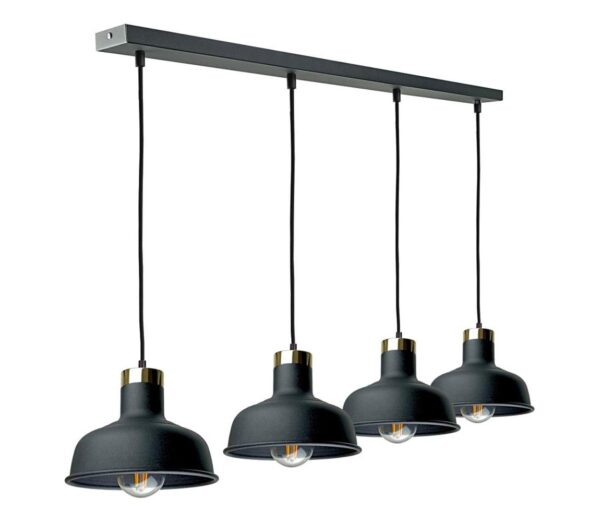 Keter Lighting Csillár zsinóron HEBE 4xE27/60W/230V fekete