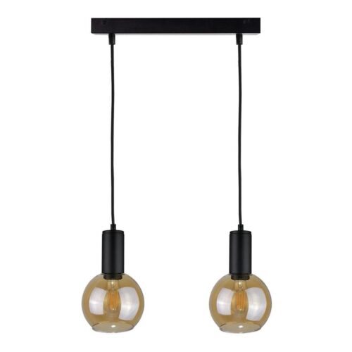 Keter Lighting Csillár zsinóron JANTAR BLACK 2xE27/60W/230V