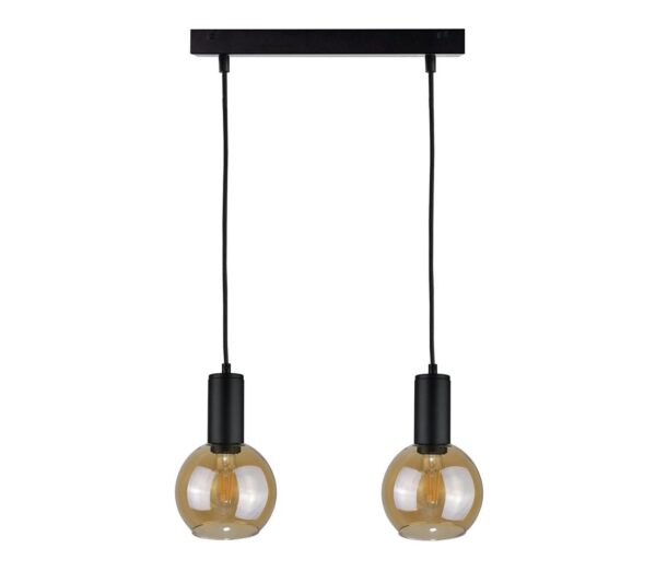 Keter Lighting Csillár zsinóron JANTAR BLACK 2xE27/60W/230V