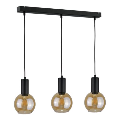 Keter Lighting Csillár zsinóron JANTAR BLACK 3xE27/60W/230V