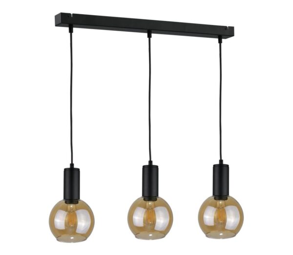 Keter Lighting Csillár zsinóron JANTAR BLACK 3xE27/60W/230V