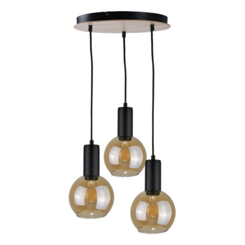 Keter Lighting Csillár zsinóron JANTAR WOOD 3xE27/60W/230V á. 30 cm