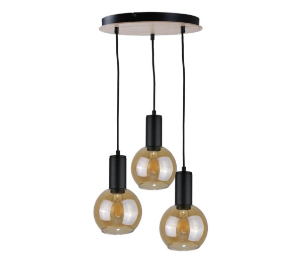 Keter Lighting Csillár zsinóron JANTAR WOOD 3xE27/60W/230V á. 30 cm