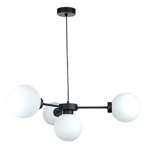 Keter Lighting Csillár zsinóron KALIOPE 4xE14/50W/230V fekete/fehér