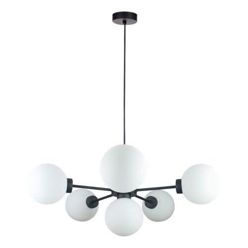 Keter Lighting Csillár zsinóron KALIOPE 6xE14/50W/230V fekete/fehér