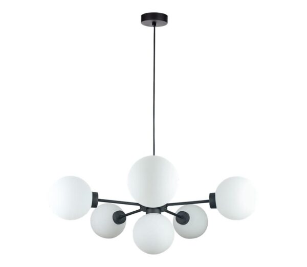 Keter Lighting Csillár zsinóron KALIOPE 6xE14/50W/230V fekete/fehér