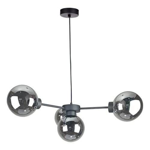 Keter Lighting Csillár zsinóron KALIOPE II 4xE14/50W/230V fekete/füstös fekete