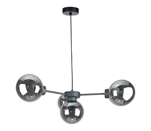 Keter Lighting Csillár zsinóron KALIOPE II 4xE14/50W/230V fekete/füstös fekete