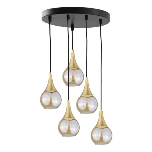 Keter Lighting Csillár zsinóron LACRIMA HONEY 5xE27/60W/230V á. 45 cm