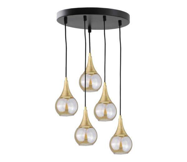 Keter Lighting Csillár zsinóron LACRIMA HONEY 5xE27/60W/230V á. 45 cm
