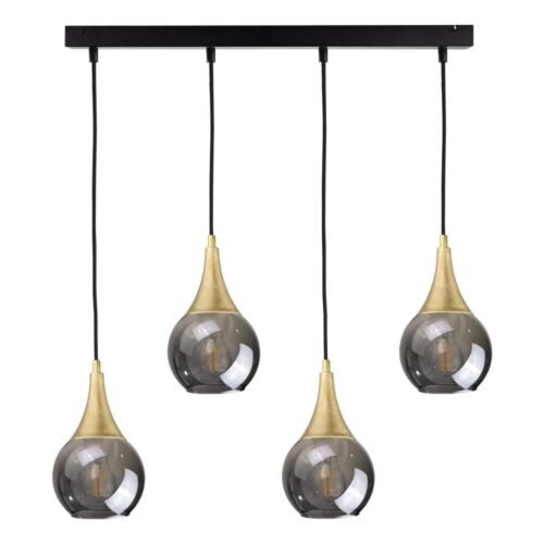 Keter Lighting Csillár zsinóron LACRIMA SMOKY 4xE27/60W/230V