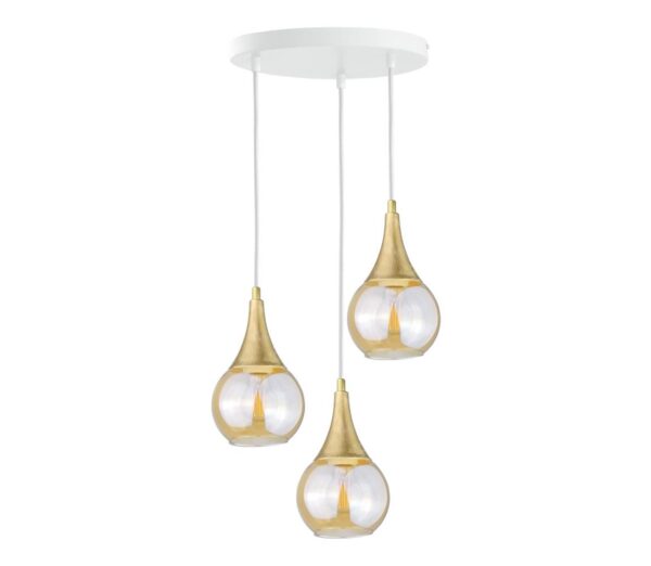 Keter Lighting Csillár zsinóron LACRIMA WHITE 3xE27/60W/230V á. 30 cm
