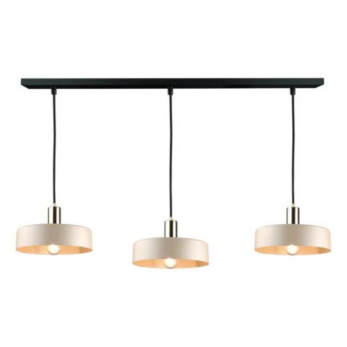 Keter Lighting Csillár zsinóron LATTE 3xE27/60W/230V bézs/fekete/fényezett króm