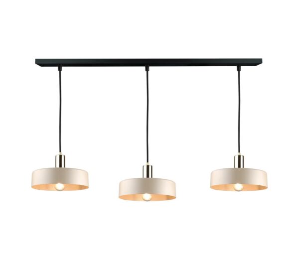 Keter Lighting Csillár zsinóron LATTE 3xE27/60W/230V bézs/fekete/fényezett króm