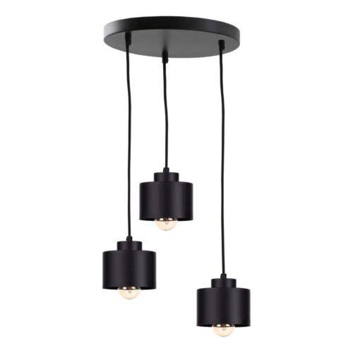 Keter Lighting Csillár zsinóron SIMPLY BLACK 3xE27/60W/230V á. 32 cm