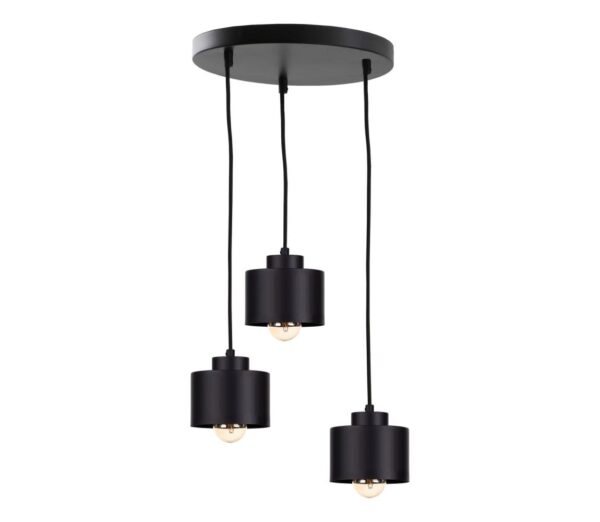 Keter Lighting Csillár zsinóron SIMPLY BLACK 3xE27/60W/230V á. 32 cm