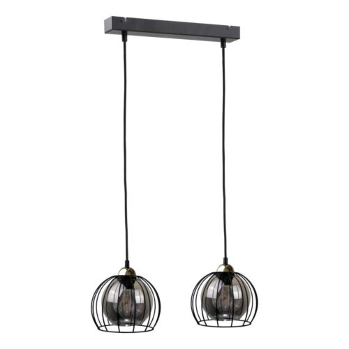 Keter Lighting Csillár zsinóron SOLO BLACK 2xE27/60W230V fekete/arany