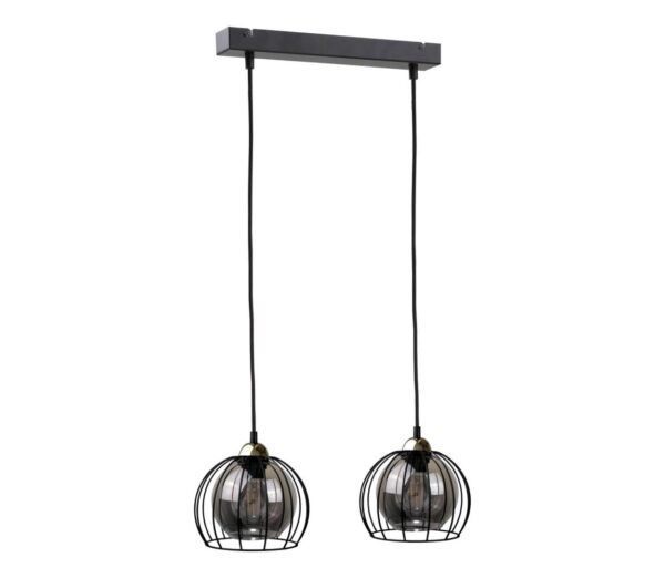 Keter Lighting Csillár zsinóron SOLO BLACK 2xE27/60W230V fekete/arany