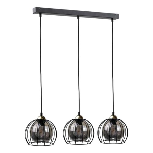 Keter Lighting Csillár zsinóron SOLO BLACK 3xE27/60W/230V fekete/arany
