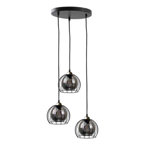 Keter Lighting Csillár zsinóron SOLO BLACK 3xE27/60W230V fekete/arany