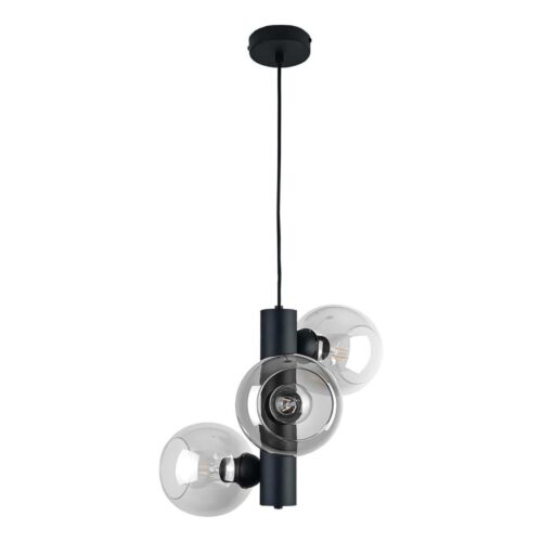 Keter Lighting Csillár zsinóron TUBE 3xE27/60W/230V fekete/átlátszó