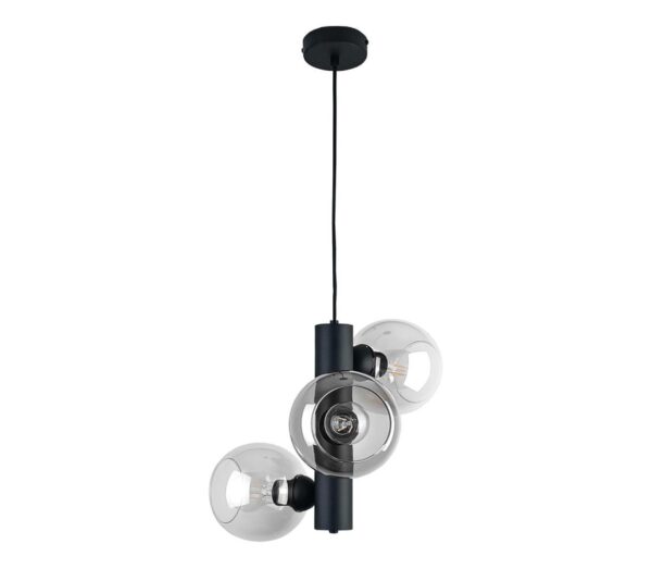 Keter Lighting Csillár zsinóron TUBE 3xE27/60W/230V fekete/átlátszó