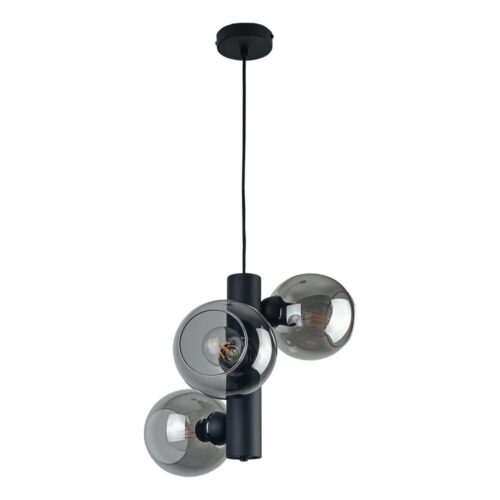 Keter Lighting Csillár zsinóron TUBE 3xE27/60W/230V fekete/füstös fekete