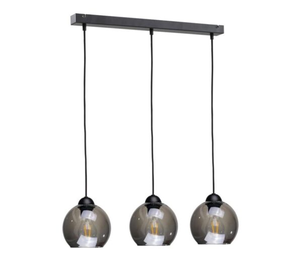 Keter Lighting Csillár zsinóron UNO 3xE27/60W/230V fekete/füstös