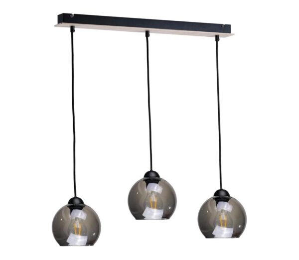 Keter Lighting Csillár zsinóron UNO WOOD 3xE27/60W/230V fekete/barna